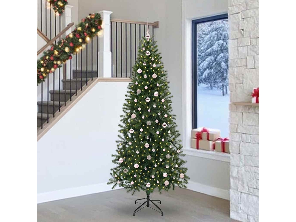 Vidaxl Árvore De Natal Artificial Com 300 Leds Verde 240 Cm Pe E Pvc