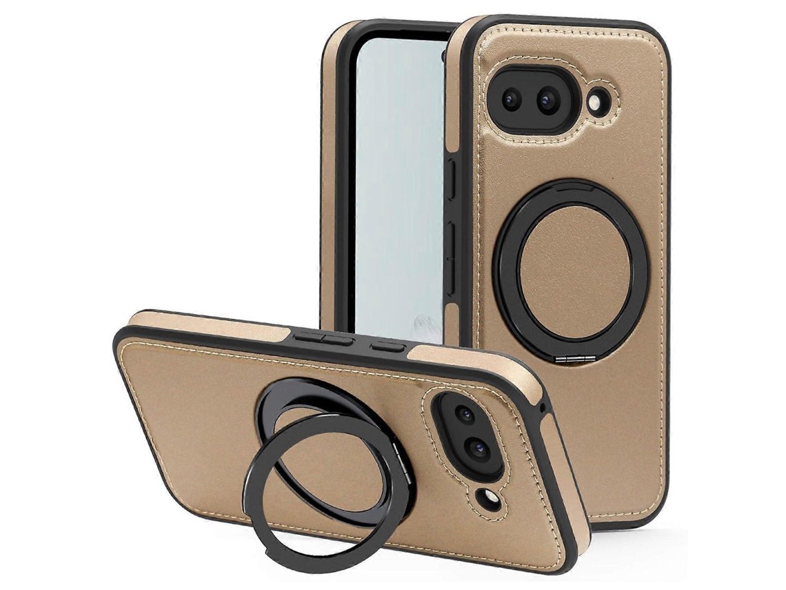 Capa Com Suporte Circular Para Google Pixel 9a Compatível Com Capa Traseira De Couro Sintético Magsafe