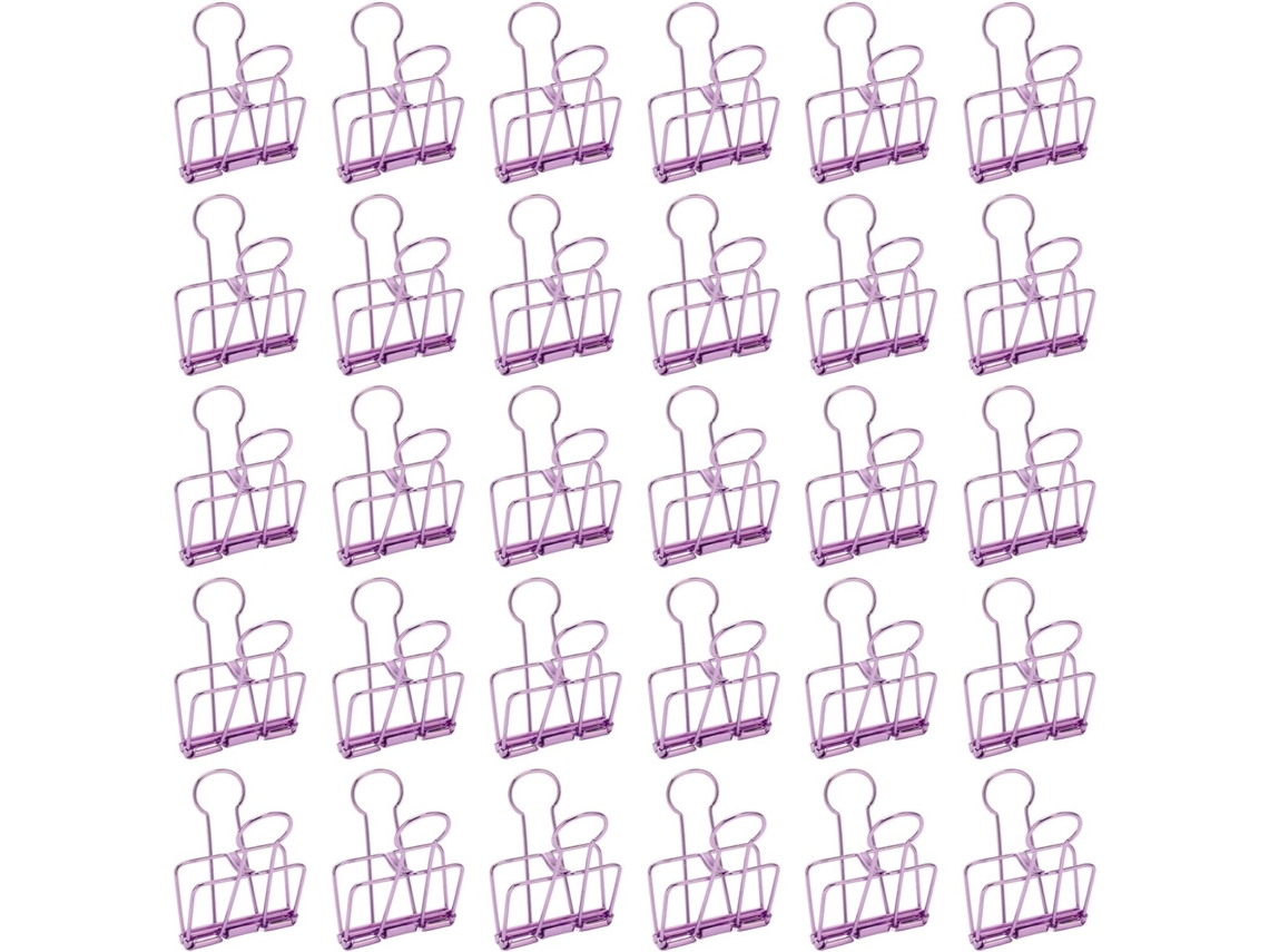 Conjunto de 30 clipes metálicos resistentes com fio Oco, 5 cm de comprimento, ampla aplicação em casa, na mesa e na escola Roxo