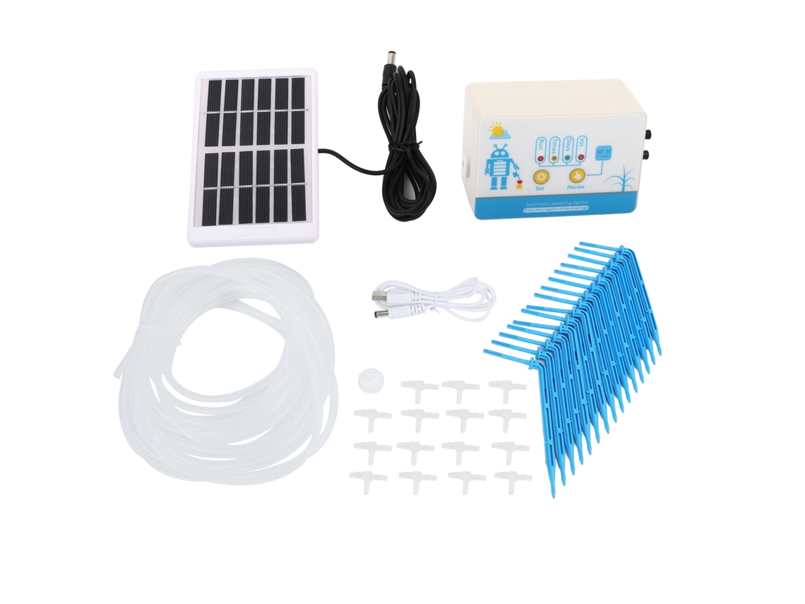 Ronjoe-controlador De Irrigação Automática Solar Com Timer Gotejamento Jardim Horta Estufa Kit Completo