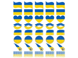 40 Pegatinas Temporales De Tatuaje De La Bandera De Ucrania 8 Estilos