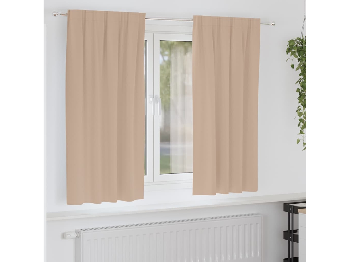 Vidaxl Cortinas Blackout Com Argolas 2 Unid. Cinzento-acastanhado