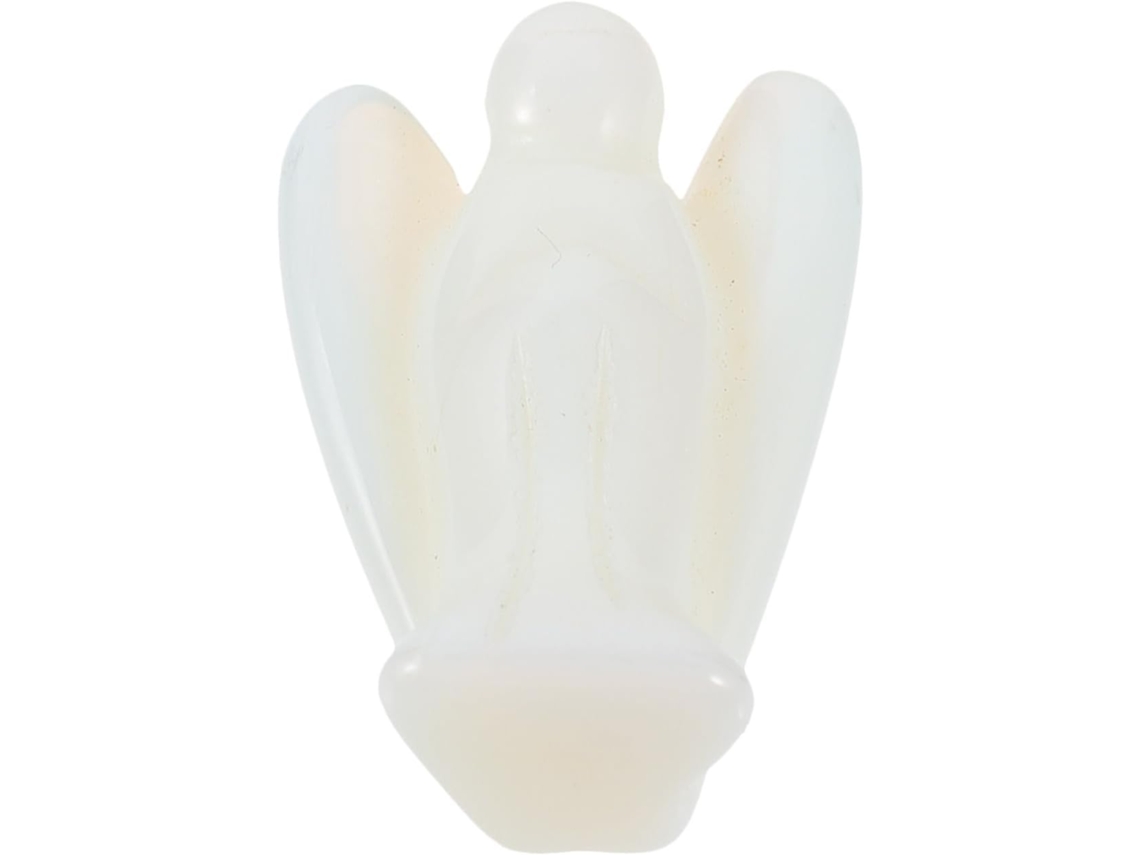 Estatueta Pedra Cristal Branco Decorativa Única Compacta Prática Ideal Casamentos Jardins Anjo Peça GOKOCO