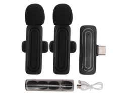 2026 micrófono Lavalier Inalámbrico 2.4g com Cancelamento de Ruído, Micrófono Lapel Clip On