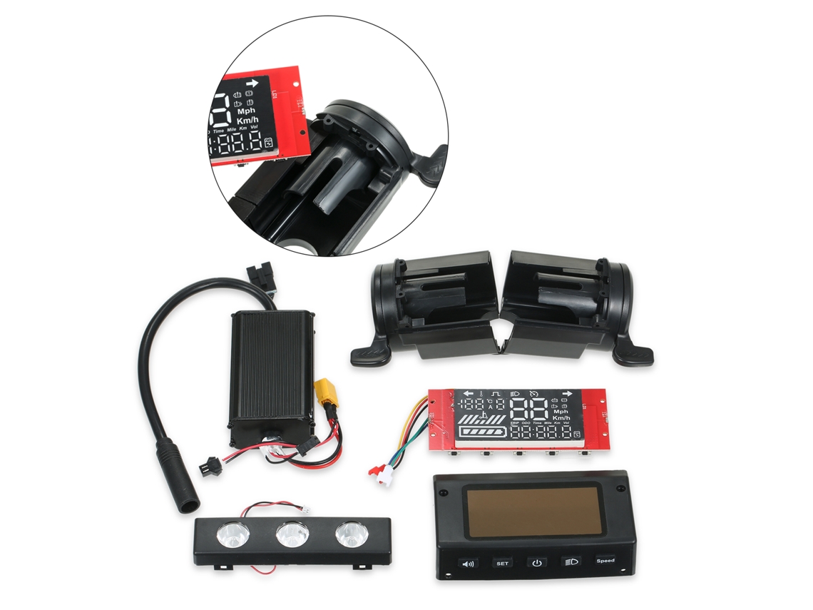 Kit de Patinete Elétrico Kugoo 8 Polegadas: Controlador, Painel e Farol S/MARCA