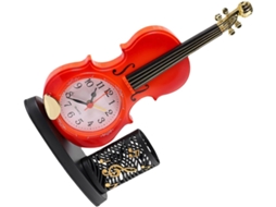 Relógio De Mesa Em Formato De Violino, Despertador, Porta Caneta Gokoco