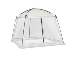 Tenda de jardim para 6-8 pessoas com 4 mosquiteiras, 2 portas, proteção UV50+, bolsa de transporte 3x3m branco | S/MARCA