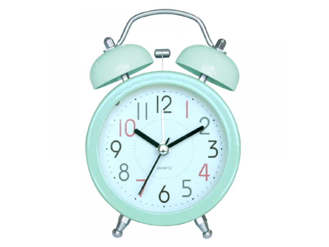 Despertador metálico Saytay de 7,6 cm (3 polegadas) para quarto, relógio de mesa, ideal para decoração de quarto. Brilvibera
