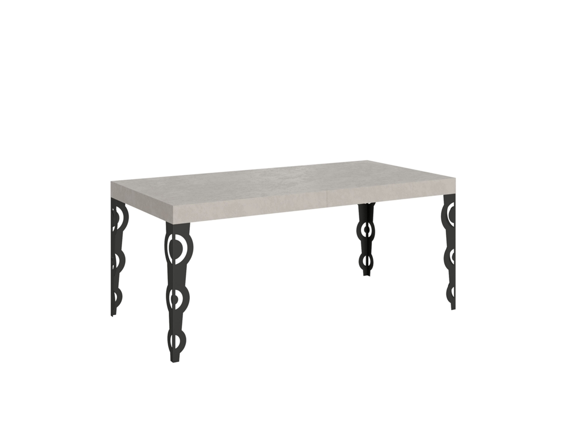 Mesa Extensível Karamay Cashmere 200/304x90 Cm Com Pés Antracite Itamoby