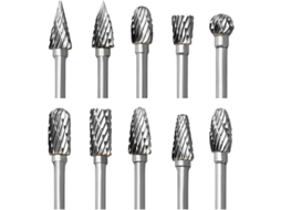 Conjunto De Limas Rotativas Carboneto, 10 Limas De Corte Duplo Para Acessórios Dremel Com Haste Escultura Em Madeira, Furação