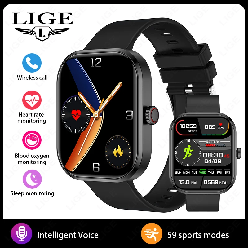 SMARTWATCH MDUG compatível com Smartphones, Chamadas Bluetooth, IP68 (preto)