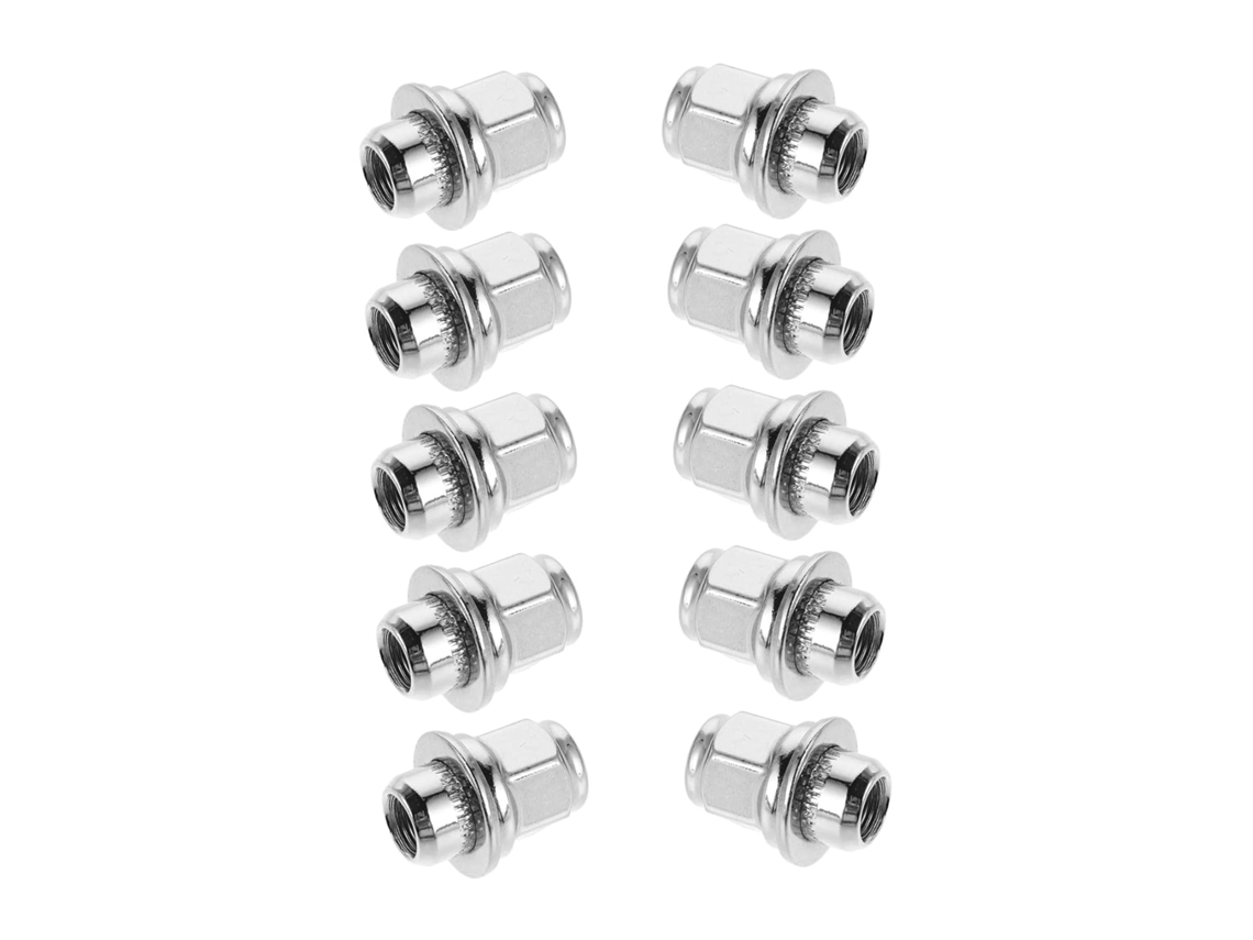 Conjunto De 10 Porcas De Roda Em Aço Maciço, Acessórios Antifurto Compatíveis Com Pneus De Veículos E Caminhões.