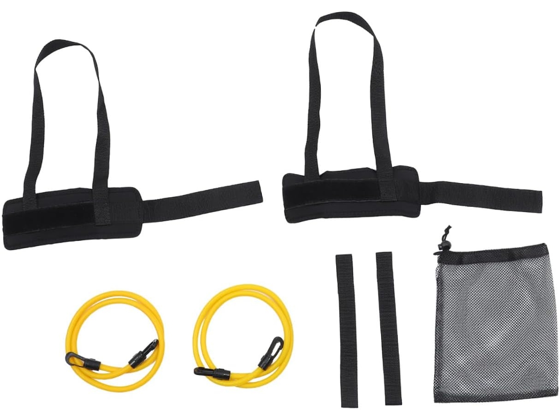 Conjunto De Cinto Natação E Tornozeleira Resistência Toyandona Com 2 Faixas Elásticas Amarelas Tiras