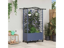 Vidaxl Cama Elevada Com Treliça E Telhado Cinzento 122 X 40 X 144 Cm
