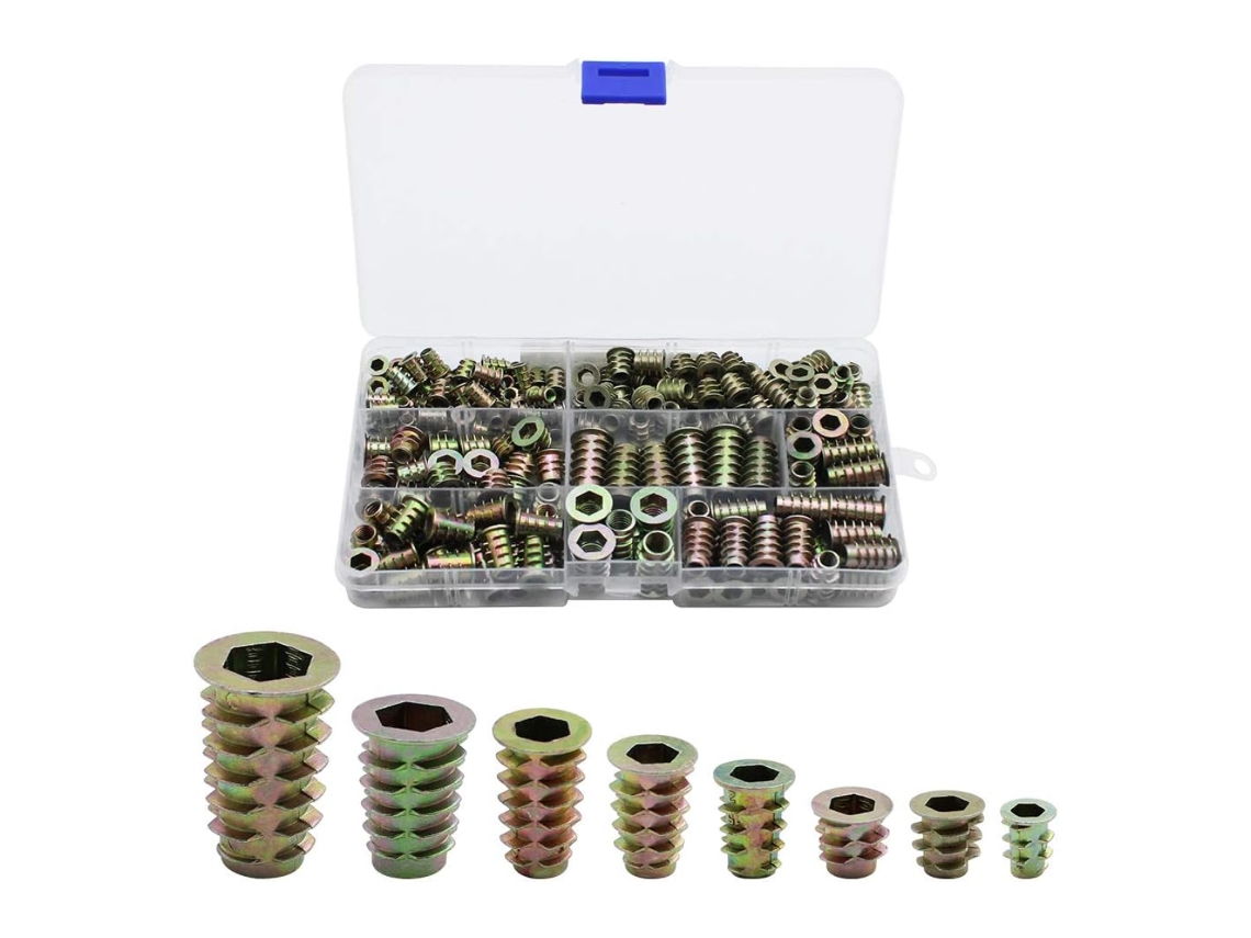 Conjunto De 230 Insertos Roscados Hexagonais (liga De Zinco, M4-m8) – Conjunto De Fixadores Para Montagem De Móveis