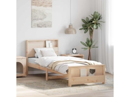 Vidaxl Estrutura Da Cama Castanho 75 X 190 Cm Madeira Processada