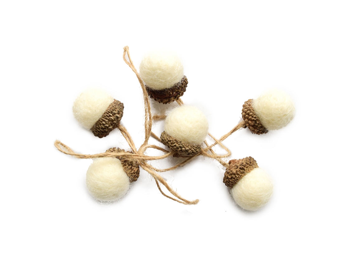 Laxiscreed Bola De Feltro Com Pinha E Dióspiro Para Decoração De Natal Artesanal