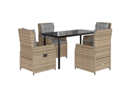 Garden Dining Set, Garden Dining Sets Vidaxl Bege Rattan / Vime (140 X 70 X 74 Cm)