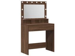 Conjunto 1 Mesa De Vestir Vidaxl Castanho Derivados De Madeira (75,5 X 41 X 135 Cm)