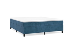 Cama com Molas/colchão 180x200 Cm Veludo Azul escuro MAISON EXCLUSIVE