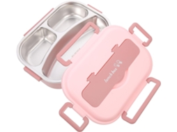 Lancheira Bento Portátil Hemobllo Em Aço Inoxidável Com Compartimentos, Térmica E Reutilizável, Capacidade De 1000ml