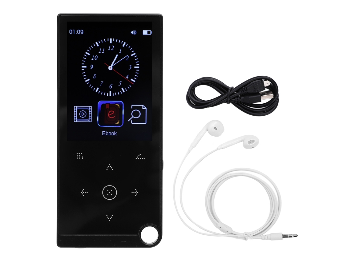 Aetheria reprodutor Mp3 Mp4 com Tela Tática 2.4 Polegadas Bluetooth Bateria 800mah Suporta 64gb