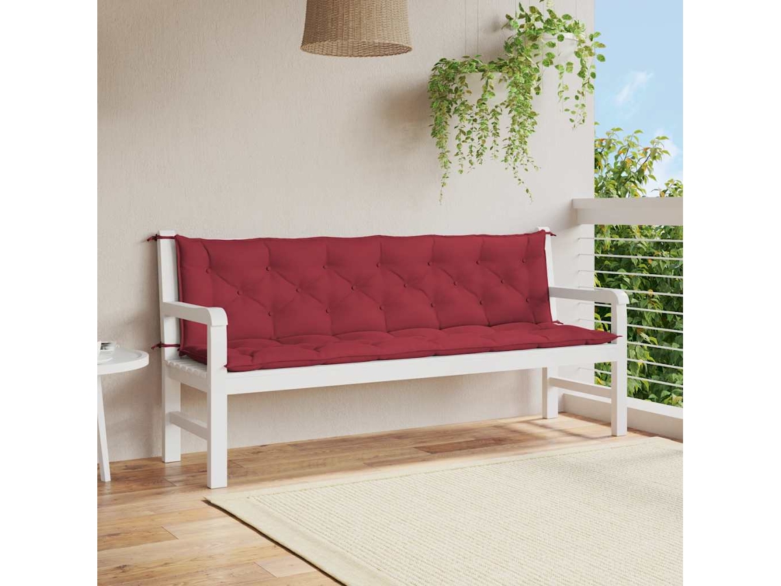 Vidaxl Almofadão Para Banco De Jardim Tecido Oxford Vermelho Tinto