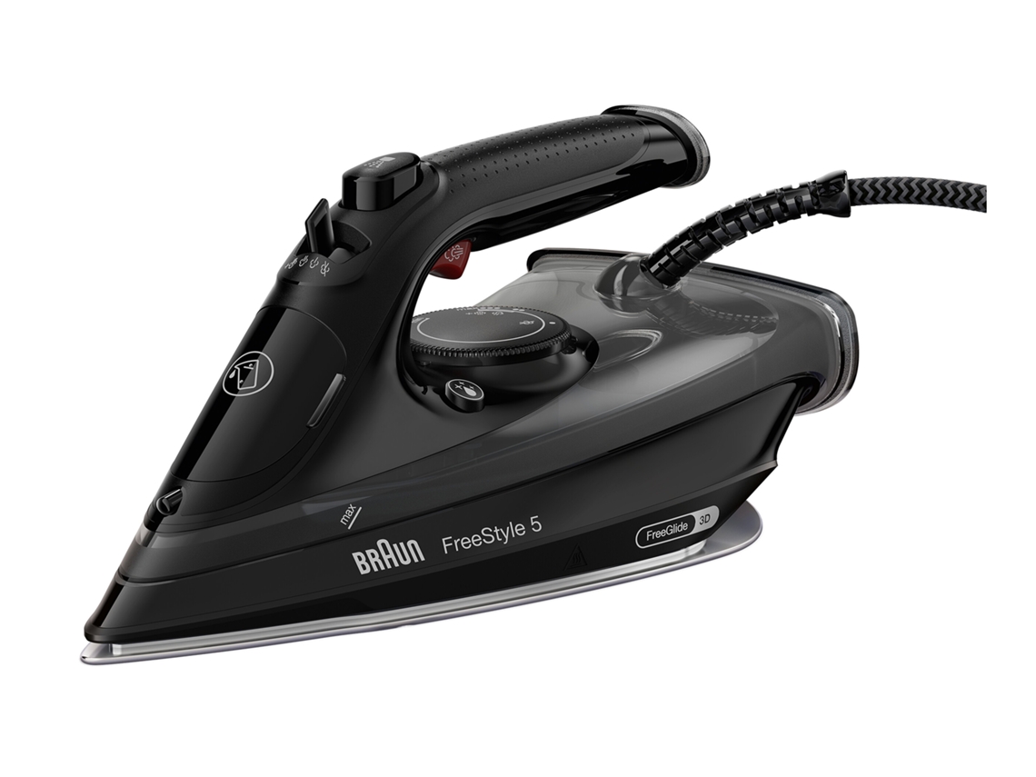 Ferro a Vapor BRAUN FreeStyle 5 SI5088BK (Jato de vapor 220 g/min - Base SuperCeramic)