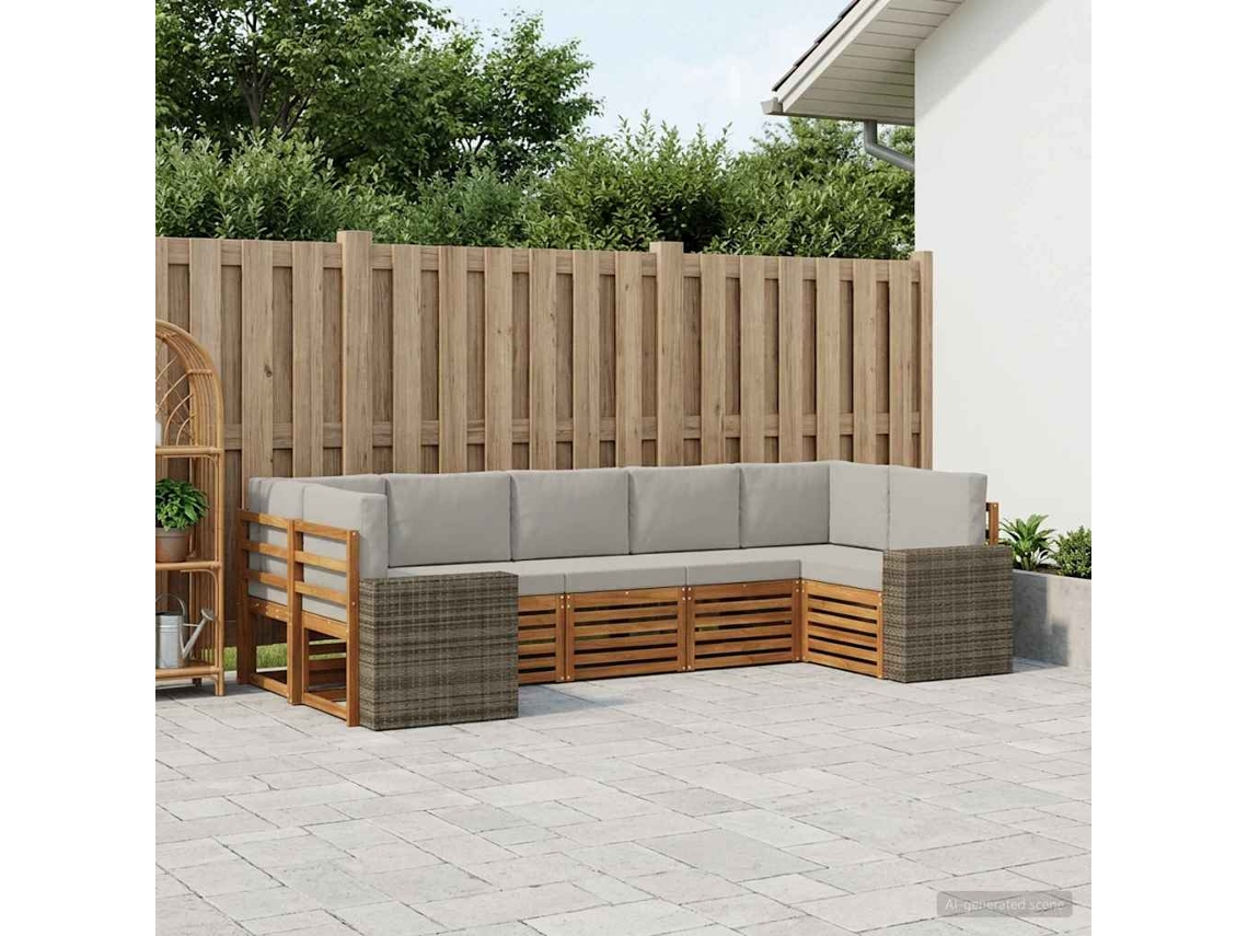 Vidaxl Conjunto De Sofás Para Exterior 7 Unid. Poliéster