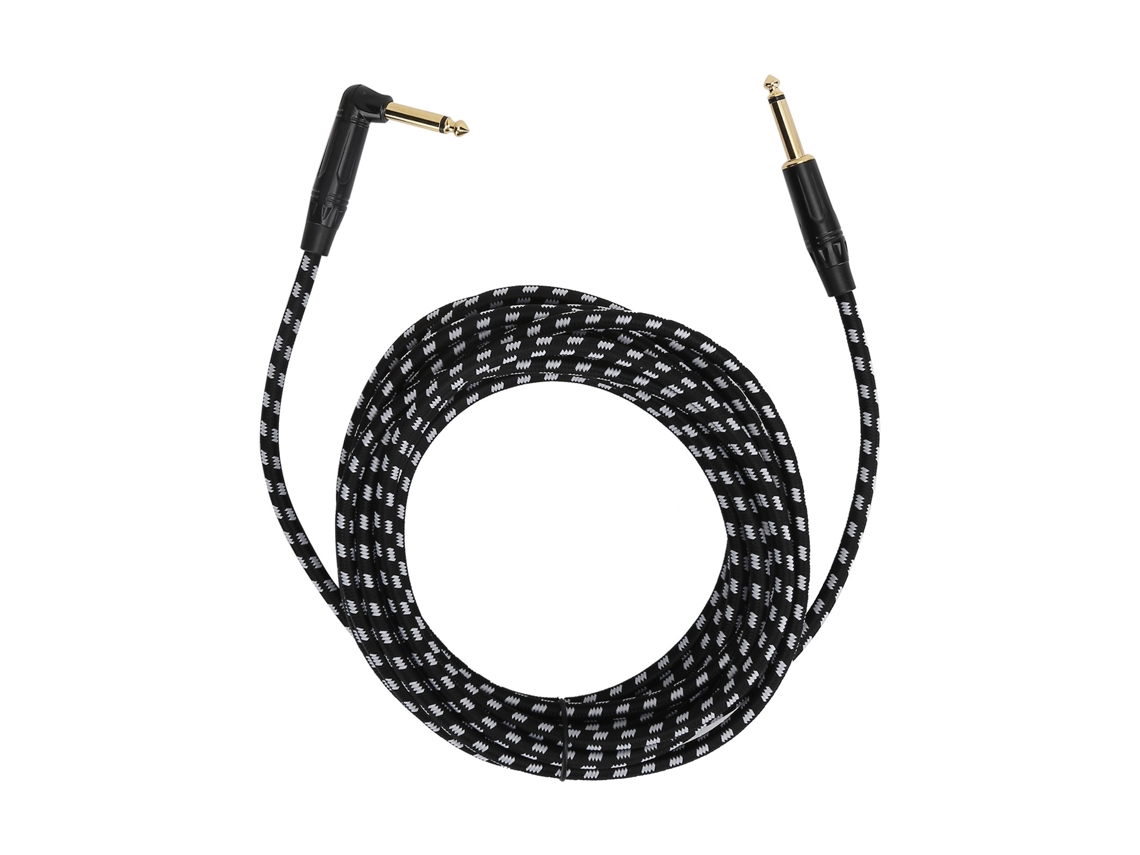 Cabo de guitarra elétrica de 6 m com conector dourado, compatível com amplificador, mixer e microfone | S/MARCA