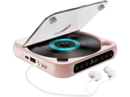 Leitor De Cd Portátil Com Fones Ouvido, Leitor De Cd Portátil Para Carro, Bluetooth 5 3, Leitor De Cd Pessoal Com Alto