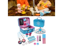 Primerox conjunto de Maquiagem Infantil Frozen 21 Peças Lavável Portátil Brinquedo Educativo