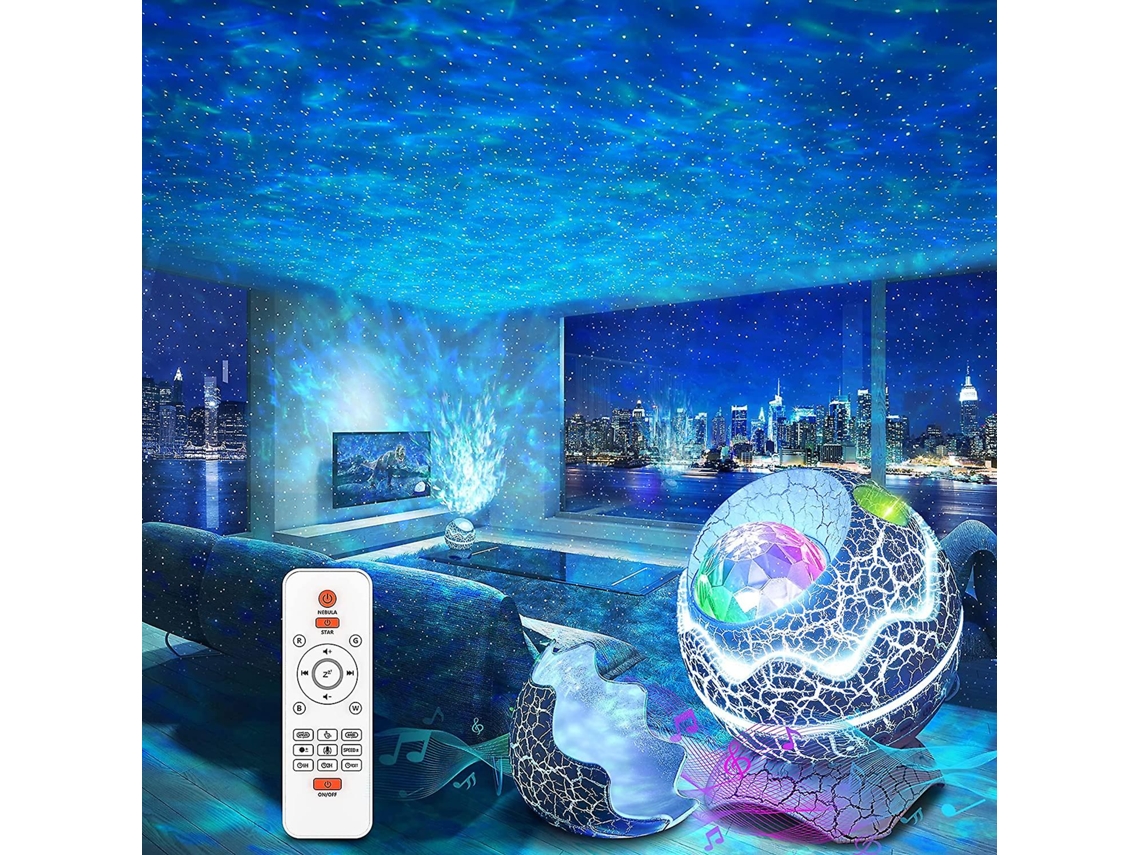 Projetor De Estrelas Com Controle Remoto, Galáxias Em Formato Ovo Dinossauro, Alto Falante Bluetooth E Luzes Nebulosa Para Decoraç Aquaforge