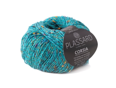 Fio tweedy de verão para crochê e tricô Corsia Turquoise 21