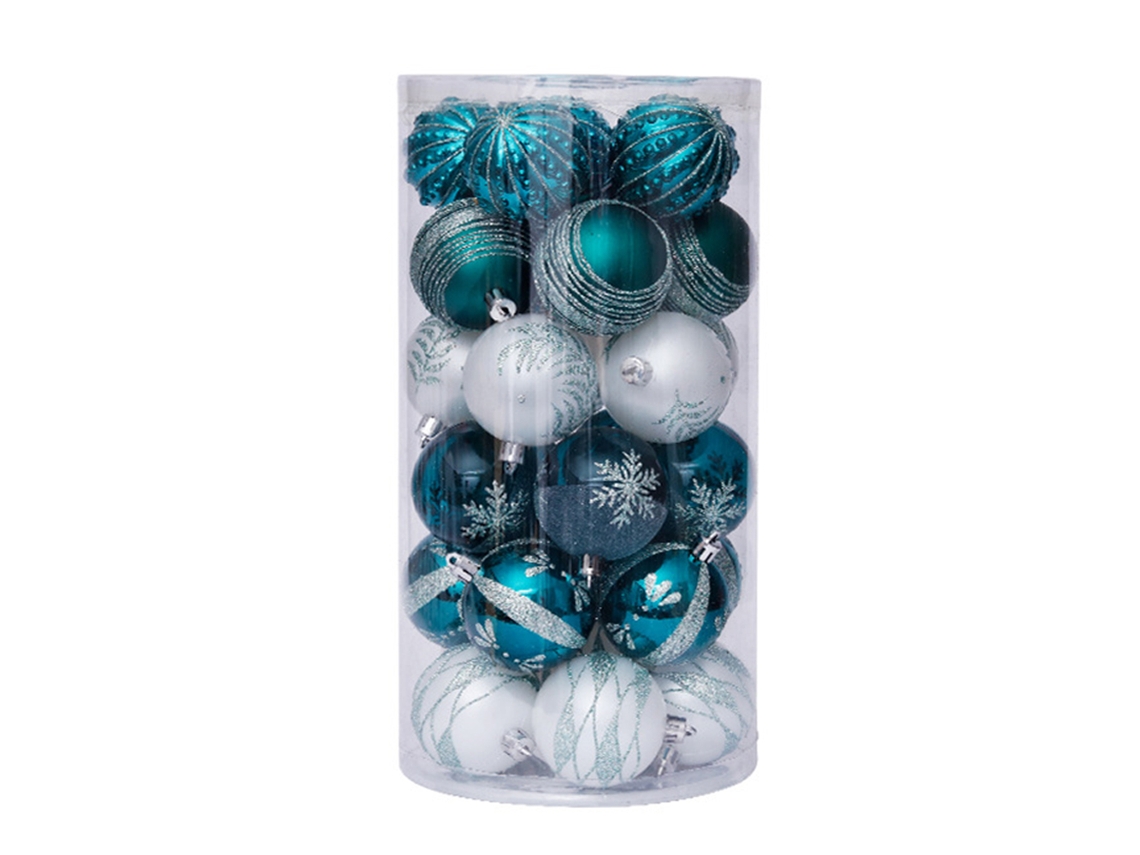 Pingentes Decorativos Pendurados com Tema de Cores Delicadas e Brilhantes para Árvore de Natal de 60 Mm 30 Peças