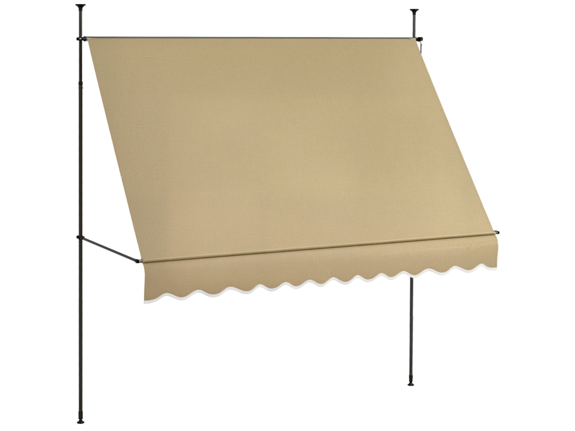 Toldo para Varanda 350x250 cm, Manivela, Impermeável, Bege DECORALAR TECH