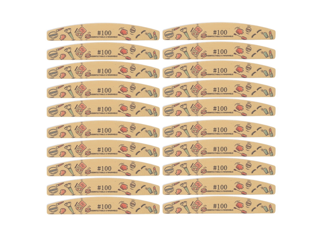20 Unhas Lixas Duas Faces Laváveis Reutilizáveis Profissionais Meia Lua Lixas De Unhas 100 Grit