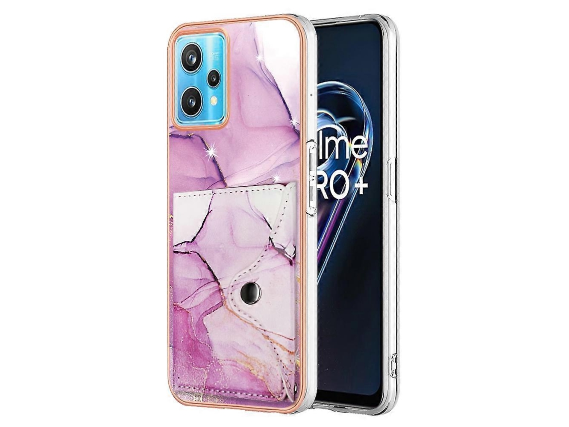 Capa De Celular Com Estampa De Mármore E Compartimento Para Cartão Imd