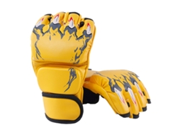Luvas De Boxe Com Dedo Meio Luvas De Kickboxing Com Pulseira Ajustável Para Homens Mulheres Estilo Tiger Claw Amarelo