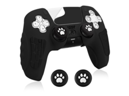 Capa Controle De Para Ps5, Capa De Silicone Antiderrapante Com Capas Para Joystick E Adesivos (preta) Cuich