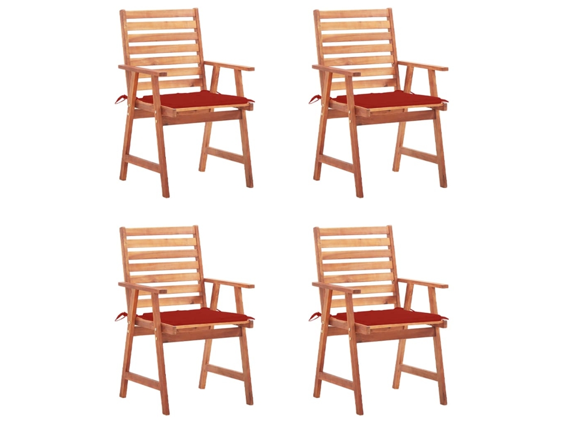 Outdoor Chair, Outdoor Chairs Vidaxl Vermelho Madeira De Acácia (n/a)