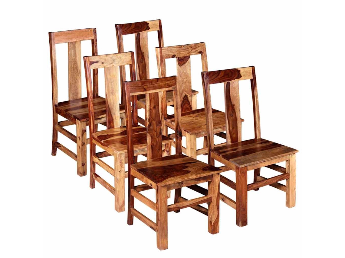 Vidaxl Cadeiras De Jantar 6 Pcs Madeira Maciça