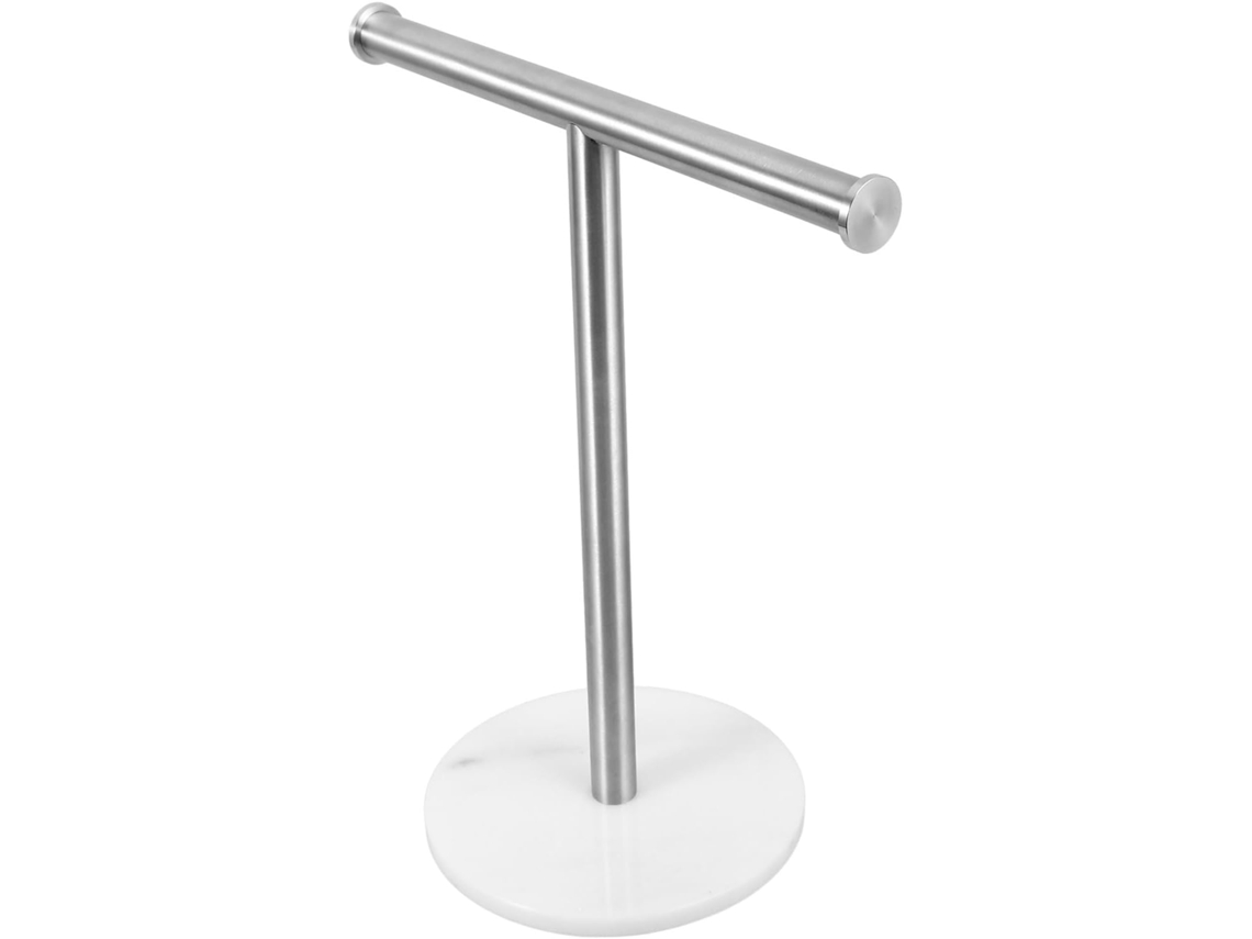 Suporte Para Toalhas Em Aço Inoxidável Escovado Com Base De Mármore, Portátil, Para Uso No Banheiro