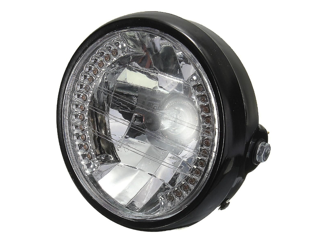 Farol Redondo De 7 Polegadas Para Motocicleta, Lâmpada Halógena H4 Para Bobber