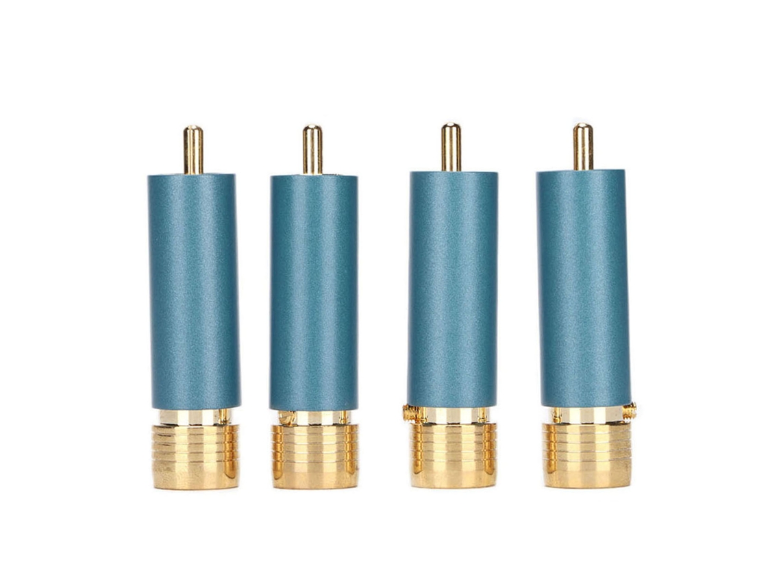 Conector RCA de latão com ouro, sem solda, com autobloqueio EOOCOO