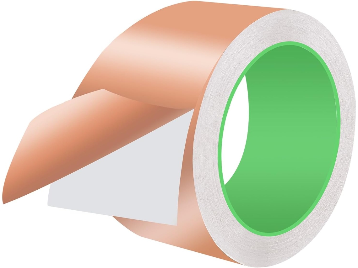 rolo de fita de cobre autoadesiva de 75 mm x 20 m, fita de cobre condutora de dupla face, fita de cobre para repelir caracóis.