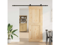 Vidaxl Porta Deslizante Narvik Natural E Preto 90 X 210 Cm (213,5 Cm)