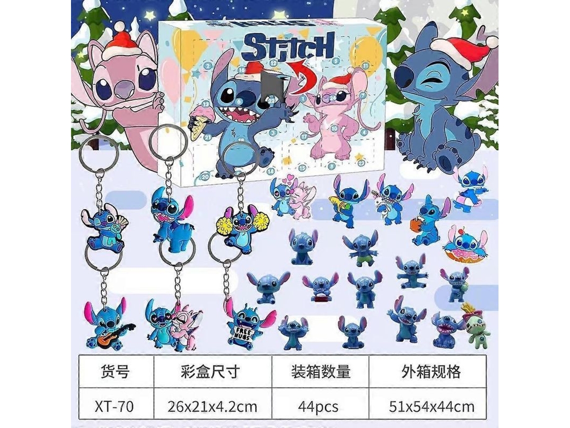 Calendário de Advento de Natal Sanrio Kuromi, My Melody, Caixa Cega de Música, Labubu, Stitch