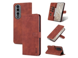 Capa De Celular Flip Em Couro Texturizado De Bezerro Com Toque Suave Para Honor 70 Azns