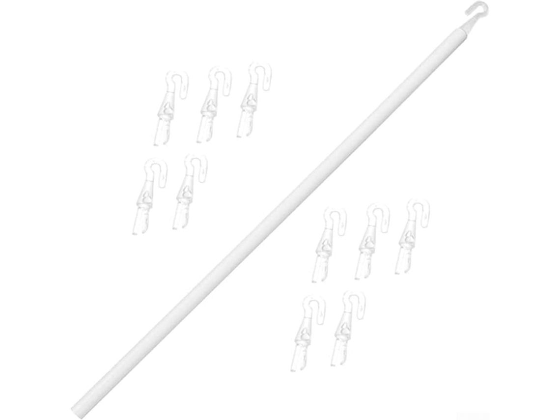 Varão Ajustável De 117cm Para Persiana Veneziana, Com Ganchos Para Janelas E Toldos Na Sala De Estar